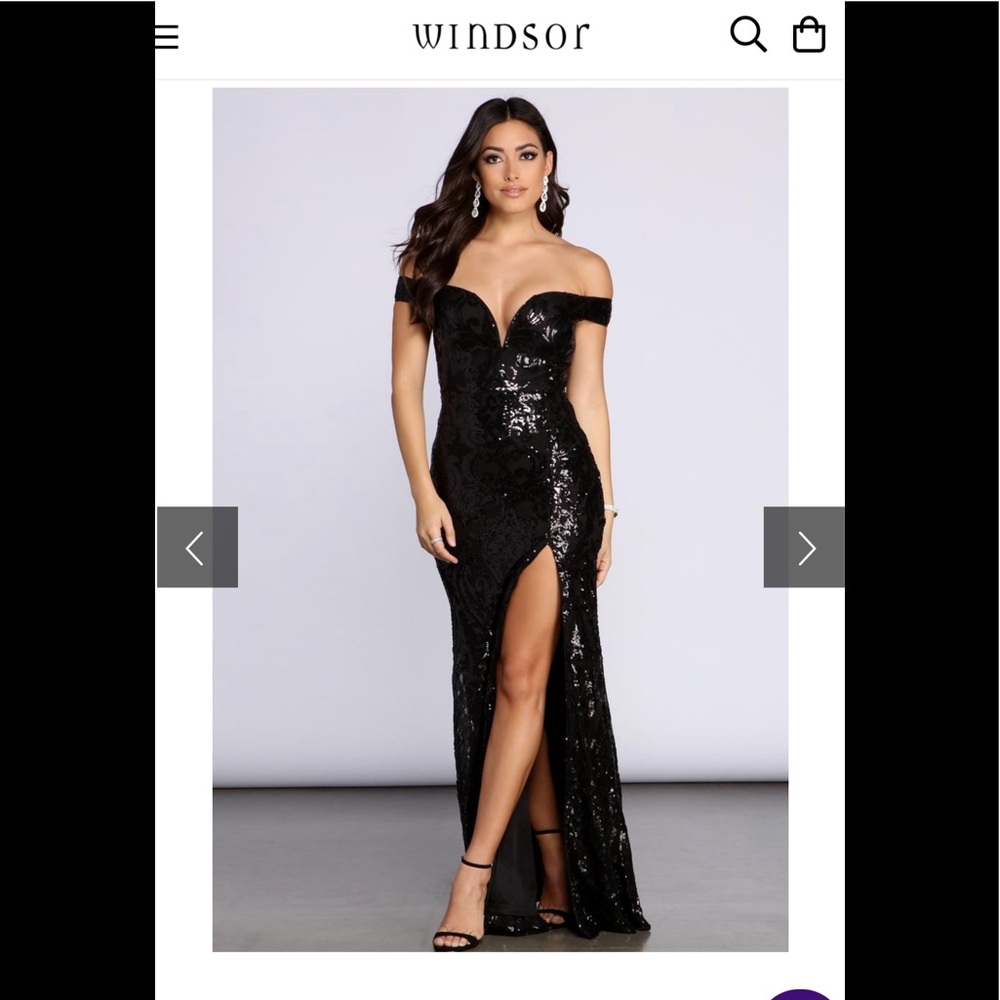 HIGH SLIT SEQUIN DRESS